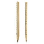 Stylo bille-règle en bois Encre bleue