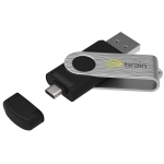 USB Stick Twister-C 3.0 32 GB Premium Noir avec impression quadri