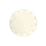 ASSIETTES FESTONNEES 23CM JAUNE PASTEL X 8