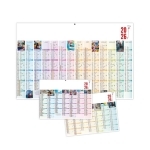 Calendrier bancaire publicitaire aux couleurs pastel 650 x 405 mm