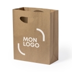 Sac en papier recyclé anses découpées 22 x 27 x 11 cm Made in Europe
