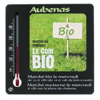 Thermomètre carré en matière recyclée Fabrication française