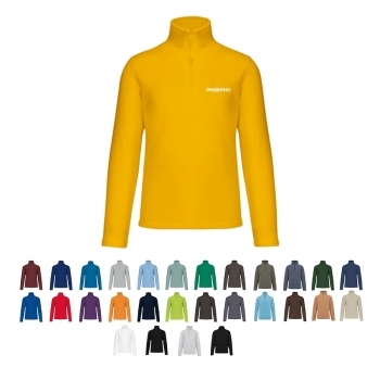 Sweat-shirt col zippé micropolaire Homme 300 g/m²