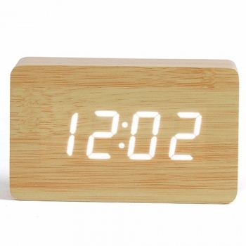Horloge digitale aspect bois