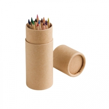 CYLINDER. Boîte avec 12 crayons de couleur