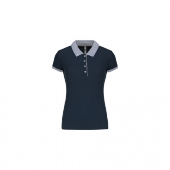 Polo piqué bicolore femme