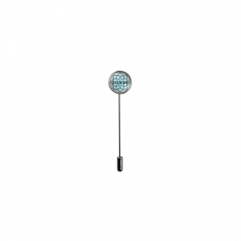 Pin Lapel Metal Square, 15 mm Argent avec doming quadri