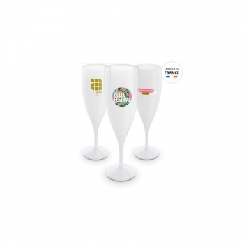 FLUTE A CHAMPAGNE PLASTIQUE REUTILISABLE 14 cl RAS BORD