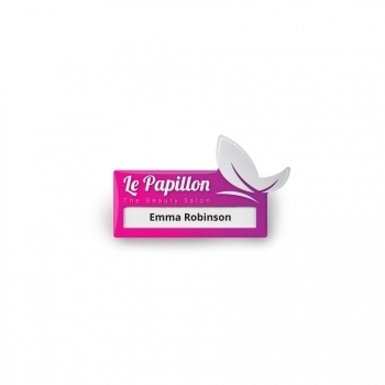 Badge rectangulaire recyclé 74 x 20 mm