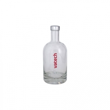 Bouteille en verre NOCTURNE avec bouchon argenté ou noir. 700 ml. Bouchon argenté. Impression directe