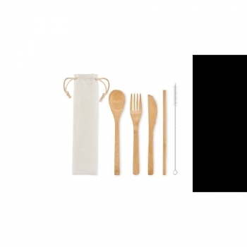 Couverts en bambou avec paille SETSTRAW