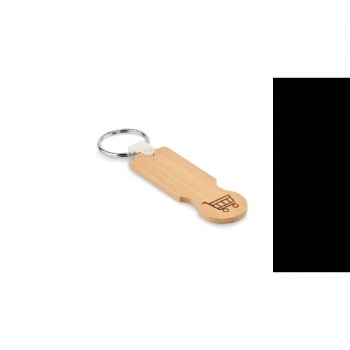 Porte-clés jeton en bambou COMPRAS