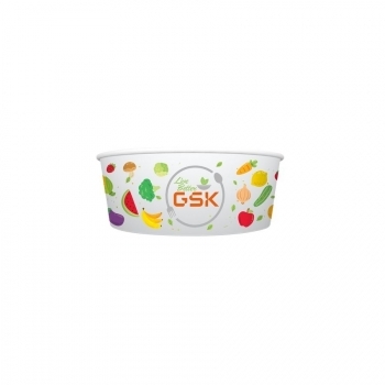 Pot à salade personnalisée 1300 ml. Couleur blanc. Zone complète. Quadri
