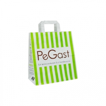 Sac en papier Kraft 90 g/m² avec poignées plates