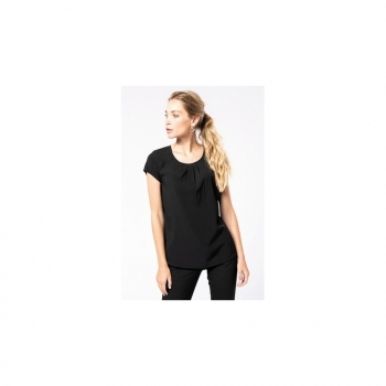 Blouse crêpe manches courtes femme