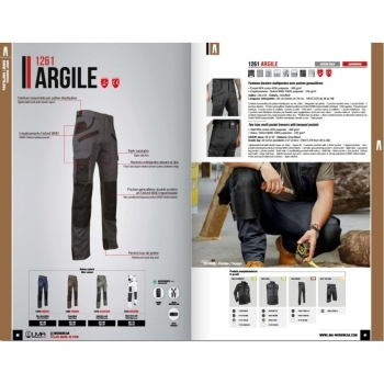 Pantalon bicolore argile multipoches avec poches genouillères 
