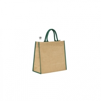 SAC SHOPPING EN JUTE AVEC ANSES ET PIPING COULEURS EN COTON : NAXOS