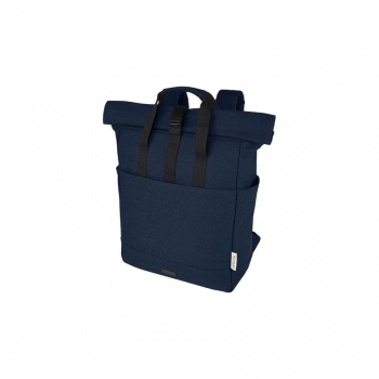 Sac à dos pour ordinateur portable Joey de 15 L en toile recyclée GRS 15 pouces avec dessus enroulable