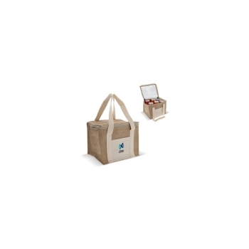 Sac isotherme jute/coton 22x18x18cm