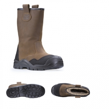 Demi-botte en cuir fourrée