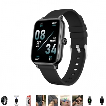 MONTRE CONNECTEE NOIRE AVEC UN ECRAN TACTILE 1,85