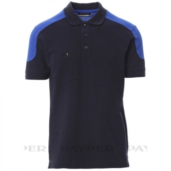 Polo bicolore à manche courte à 3 boutons assortis