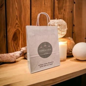 Sac papier automatique avec poignées torsadées 32 x 12 x 41 cm 100 g/m²