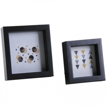 Cadre photo carré en bois noir (lot de 2)