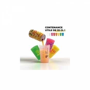 GOBELET PLASTIQUE REUTILISABLE 39 cl RAS BORD