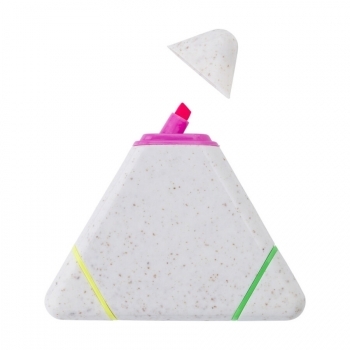 Surligneur triangle 3 couleurs en paille de blé