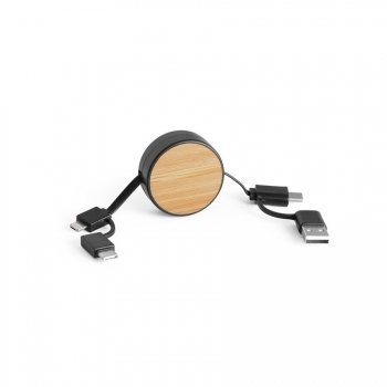 Câble USB 6 en 1 en ABS recyclé et bambou
