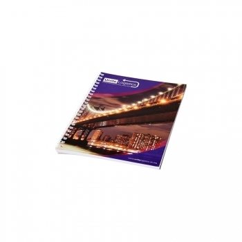 Carnet de notes à spirales A5 Desk-Mate® avec couverture arrière imprimée