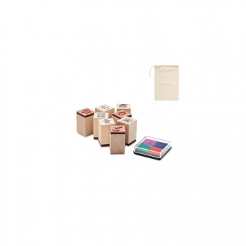 STAMPIE Set de 8 tampons en bois