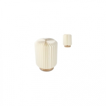 Lampe LED en papier pliable Coollux Aurore sur socle en bois, 22cm