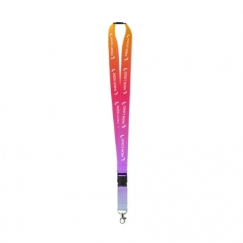 Tour de cou 2 cm en rPET avec boucle détachable et clip de sécurité